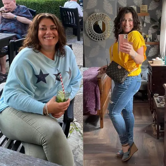 Debbie before and after fitness transformation.